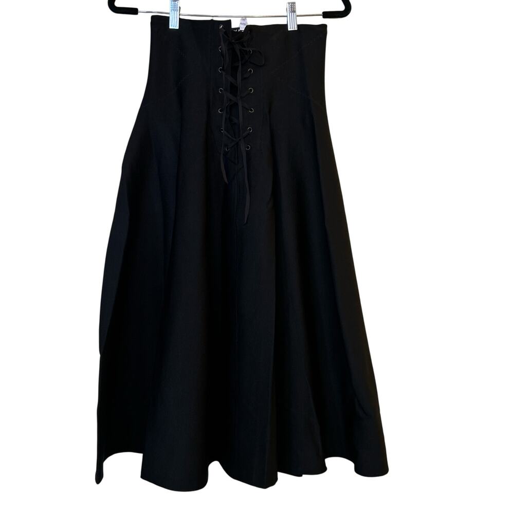 Alaïa Black Lace Up Skirt
